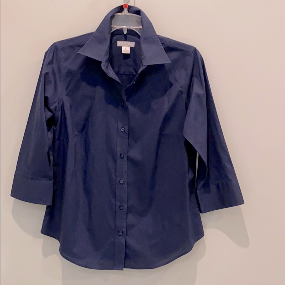 Lady Hathaway Blue Button Down 3/4 Sleeve NWOT - M